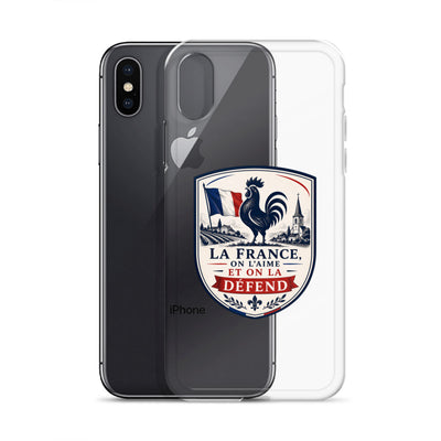 La France, on l'aime et on la défend — Coque transparente iPhone
