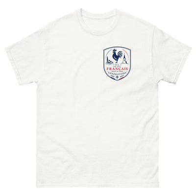 Ici, on est français depuis des générations — T-shirt unisexe écusson