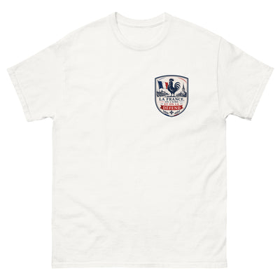La France, on l'aime et on la défend — T-shirt unisexe écusson ancien